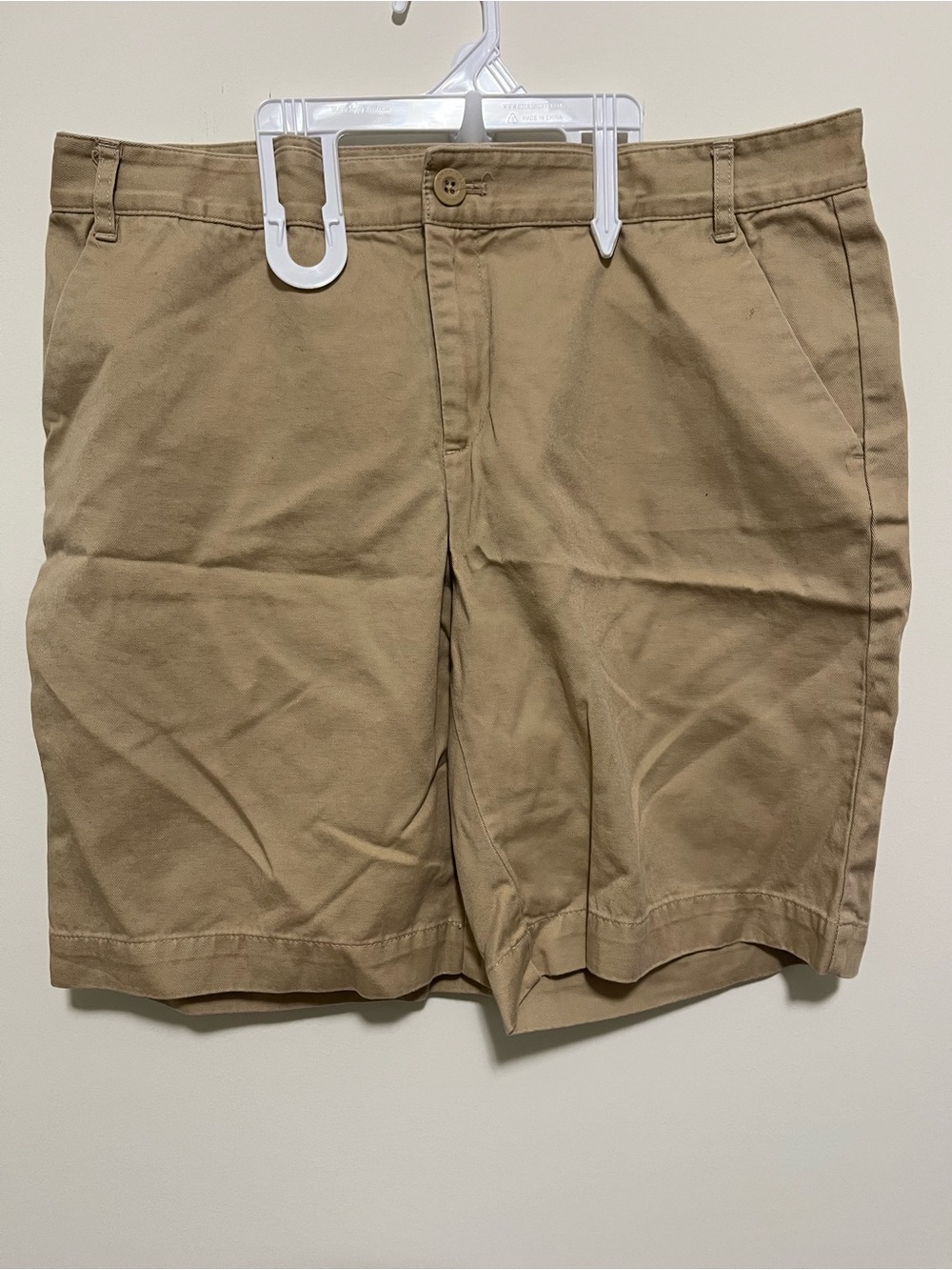 American Living Tan Flat-Front Cotton Shorts